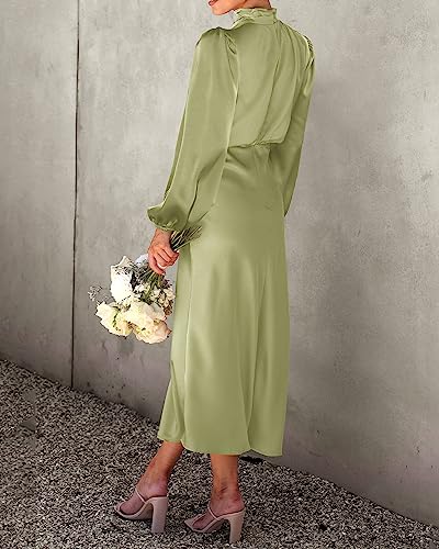 Satin Mock Neck Maxi