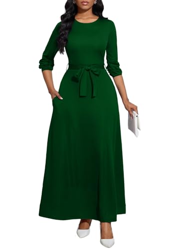 Green Long Sleeve Church Maxi