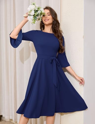 Long Sleeve Wedding Tea-Length Midi