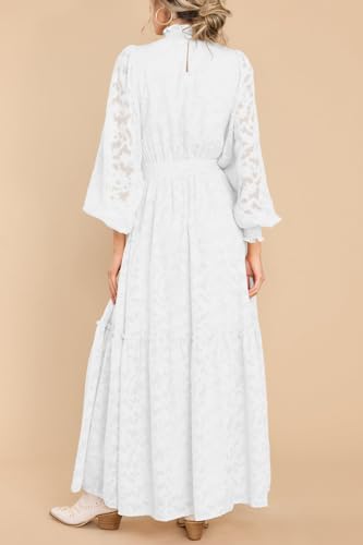 White Long Sleeve Wedding Dress (M)