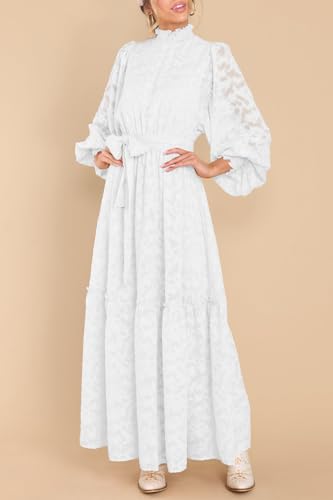 Long Sleeve White Wedding Guest Dress